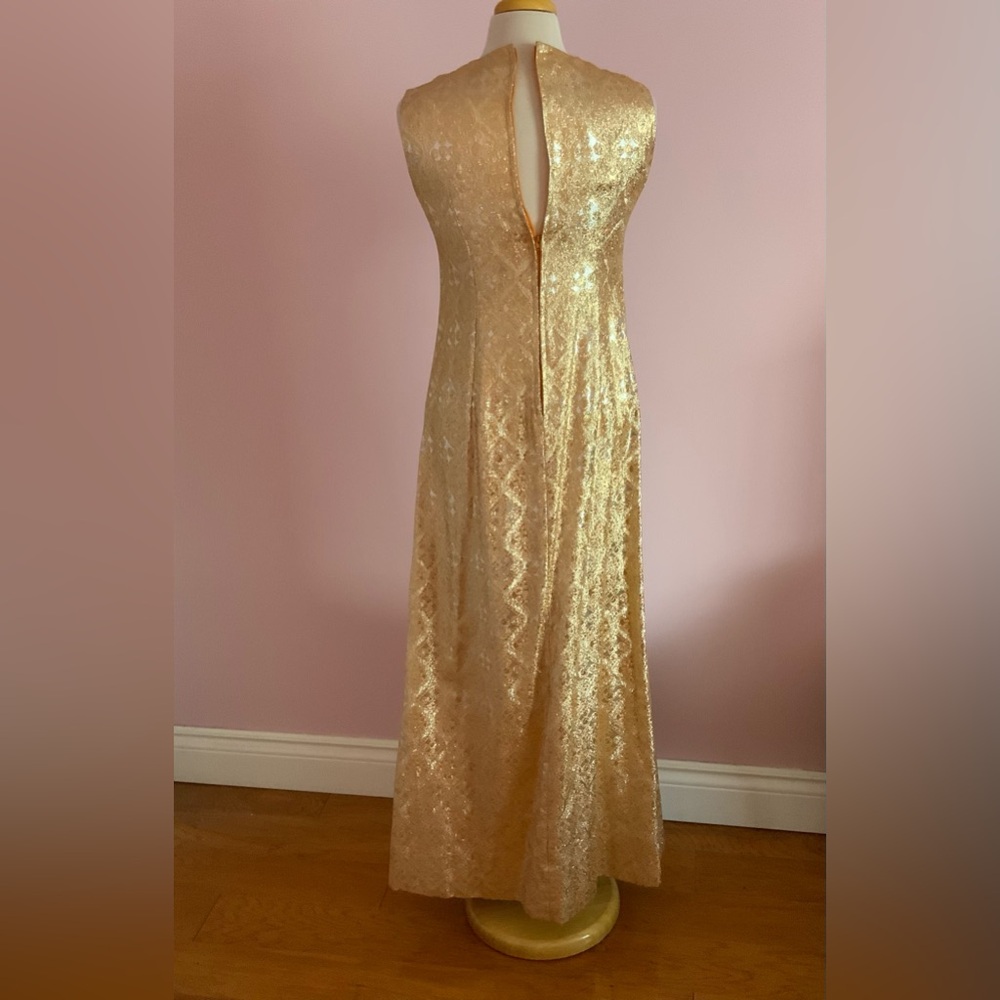 Spectacular Vintage Gold Evening Gown - Picture 6 of 11